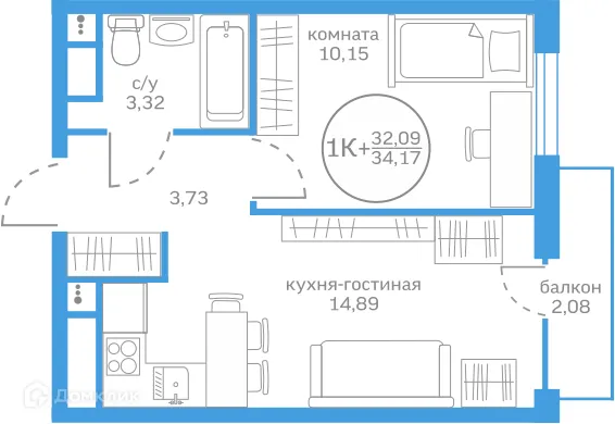 Фото квартиры в ЖК Меридиан Запад