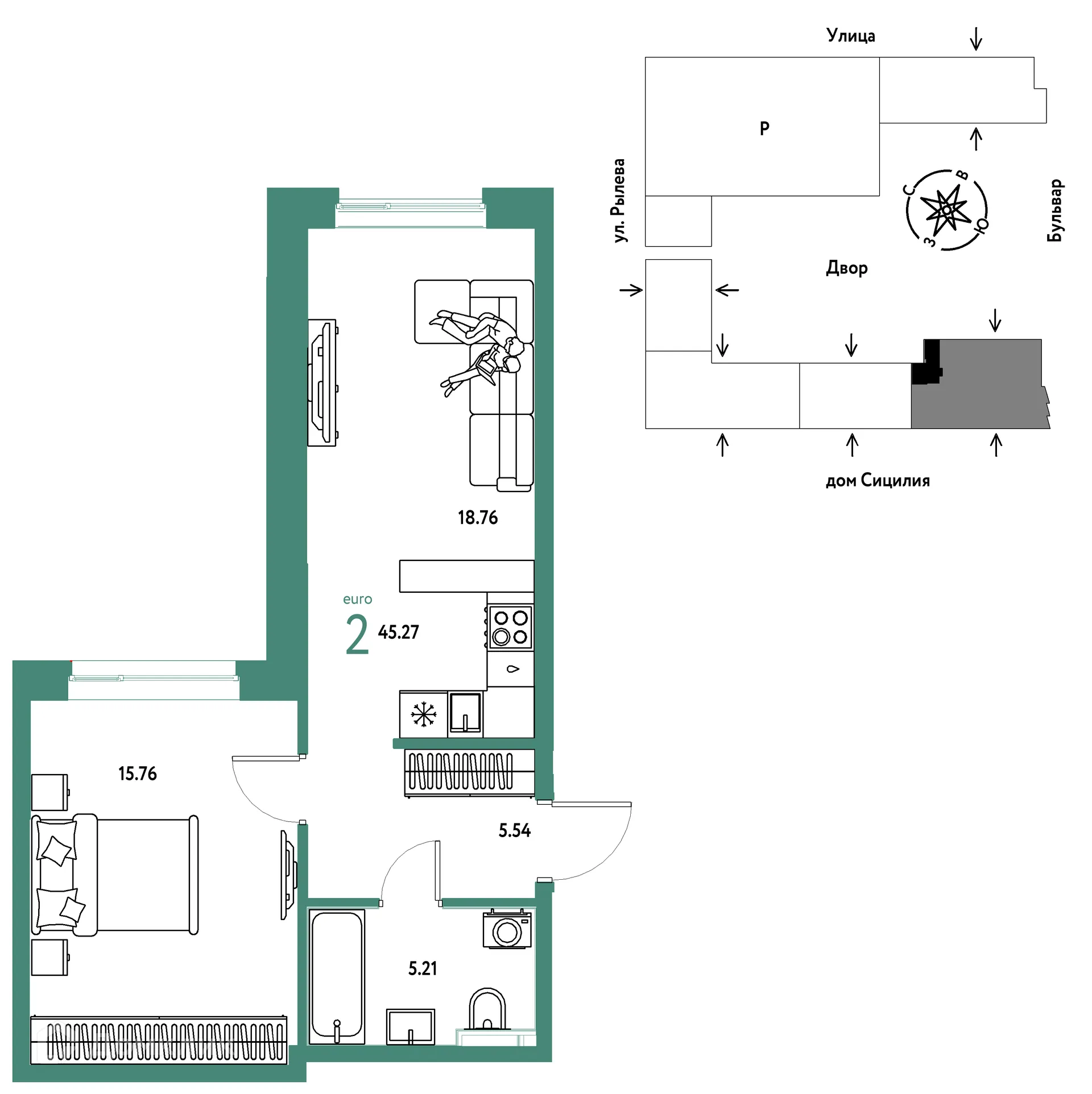 Фото квартиры в ЖК Остров-сад