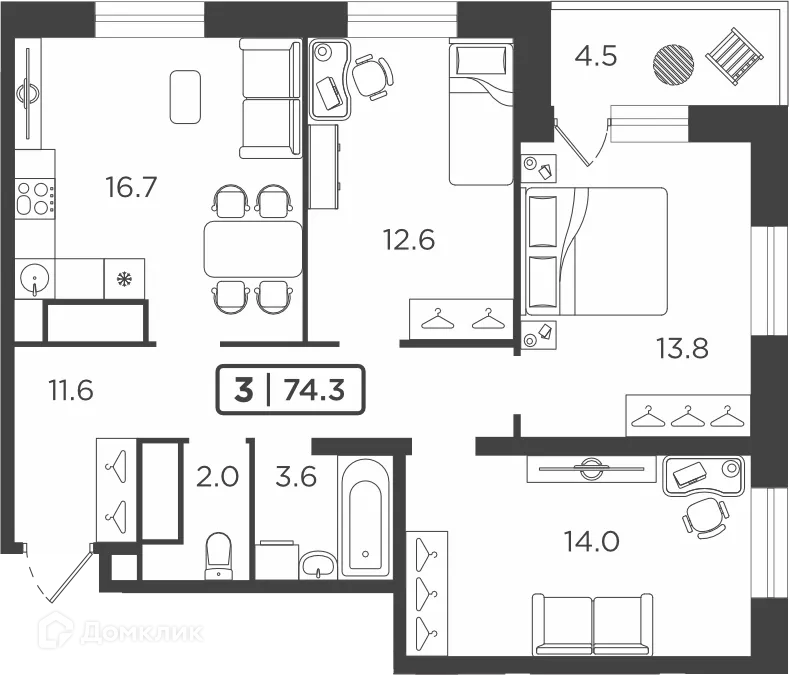 Фото квартиры в ЖК "Горизонт"