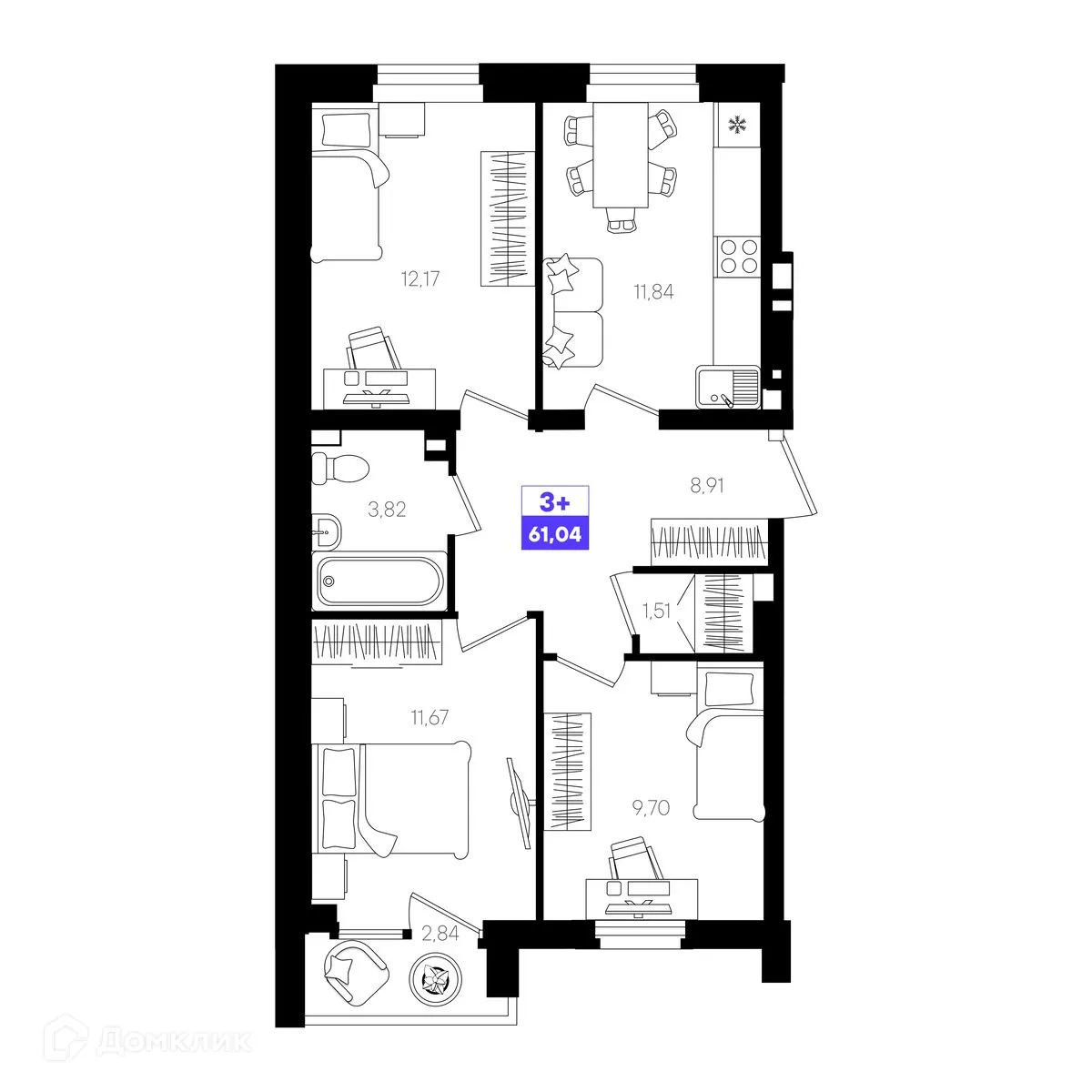 Фото квартиры в ЖК "Северный квартал"