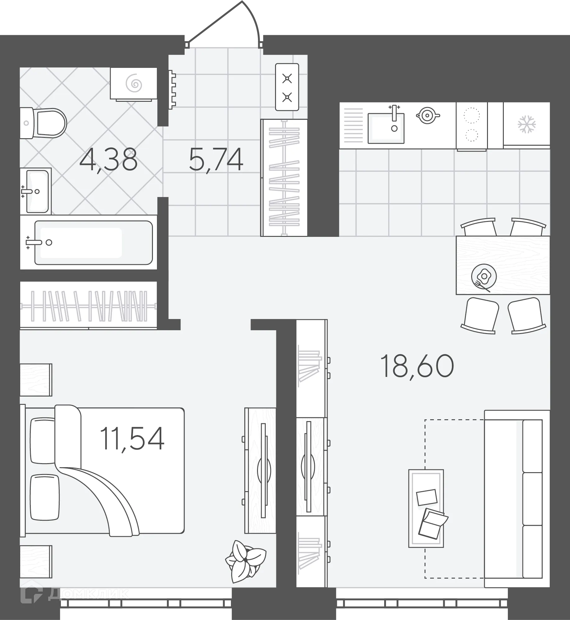 Фото квартиры в ЖК Скандиа.Квартал в Слободе