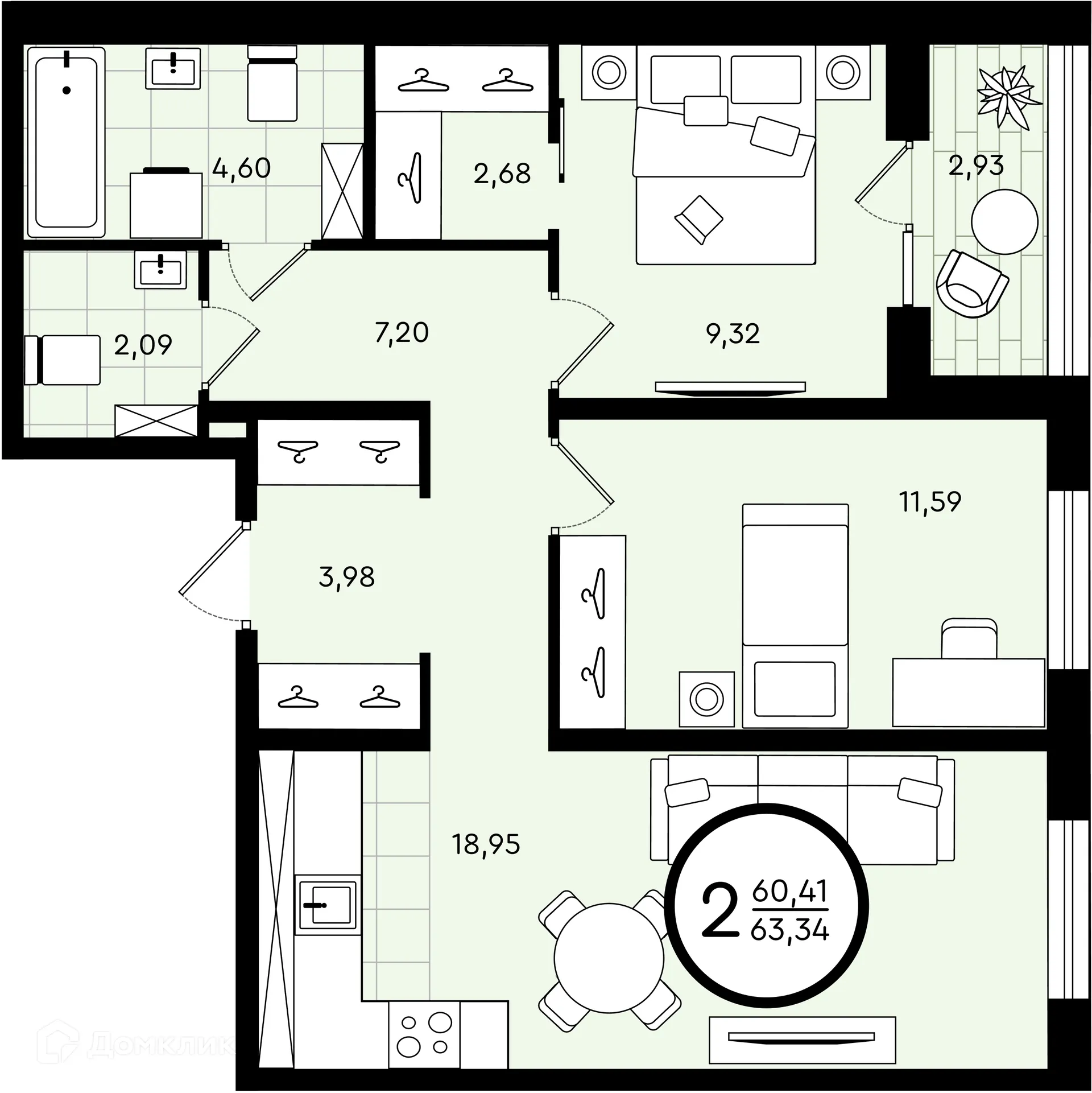 Фото квартиры в ЖК Зеленые аллеи