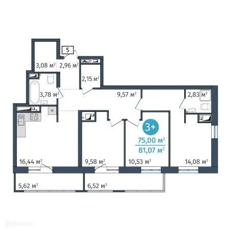 Фото квартиры в ЖК "DOK (Док)"