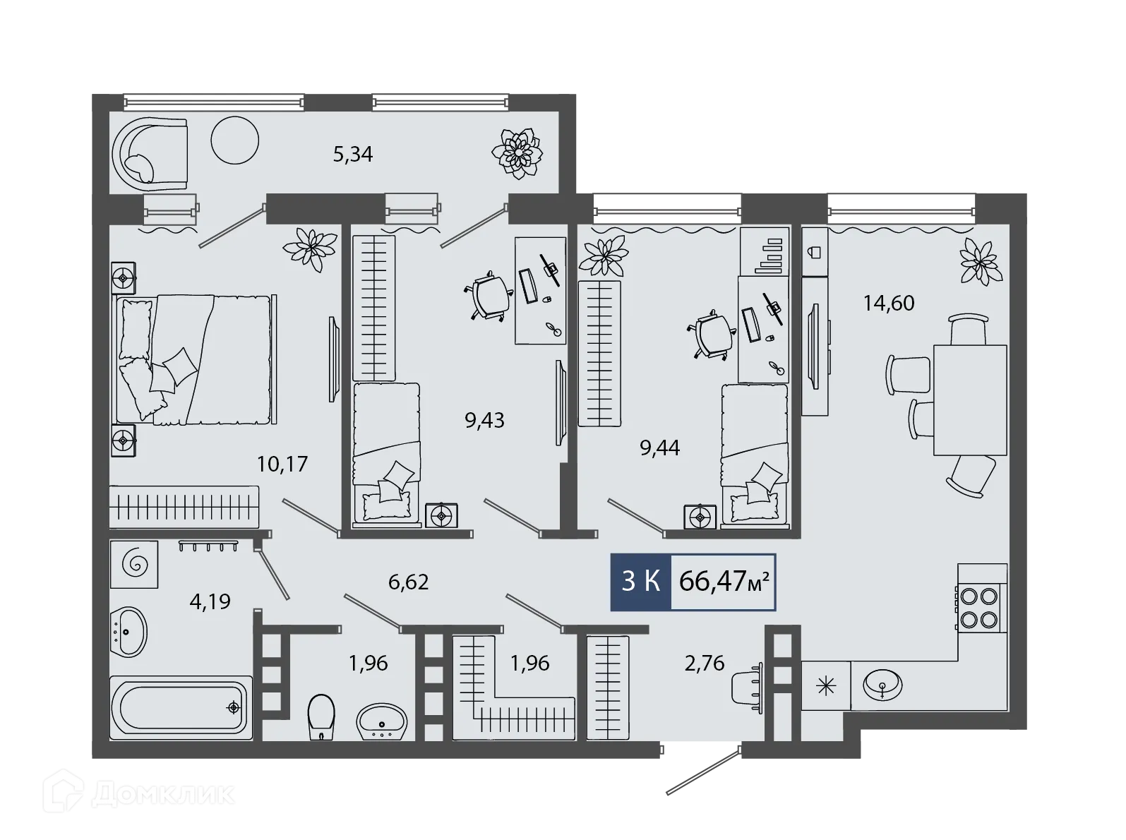 Фото квартиры в ЖК Смородина