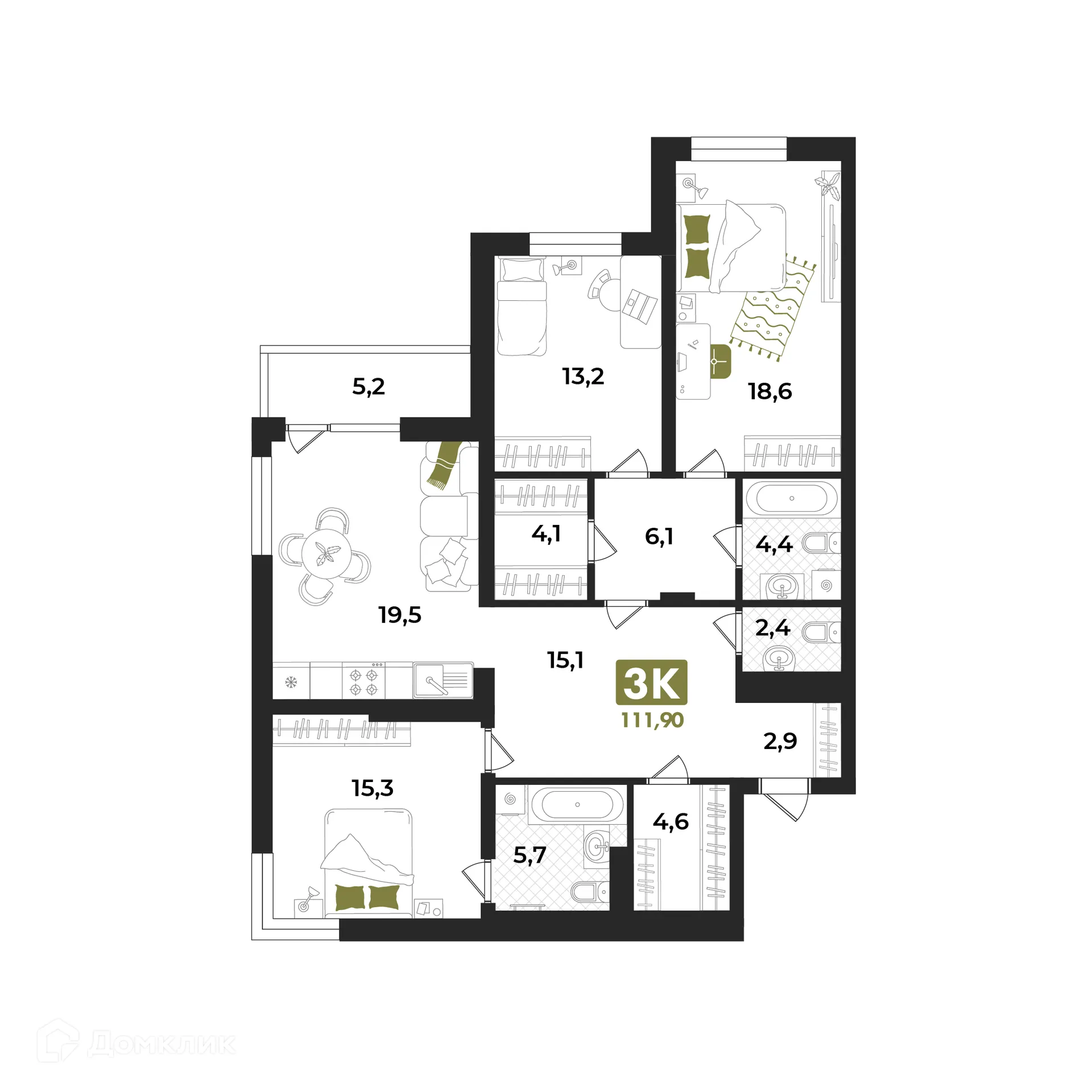 Фото квартиры в ЖК Авторский проект "Опера"