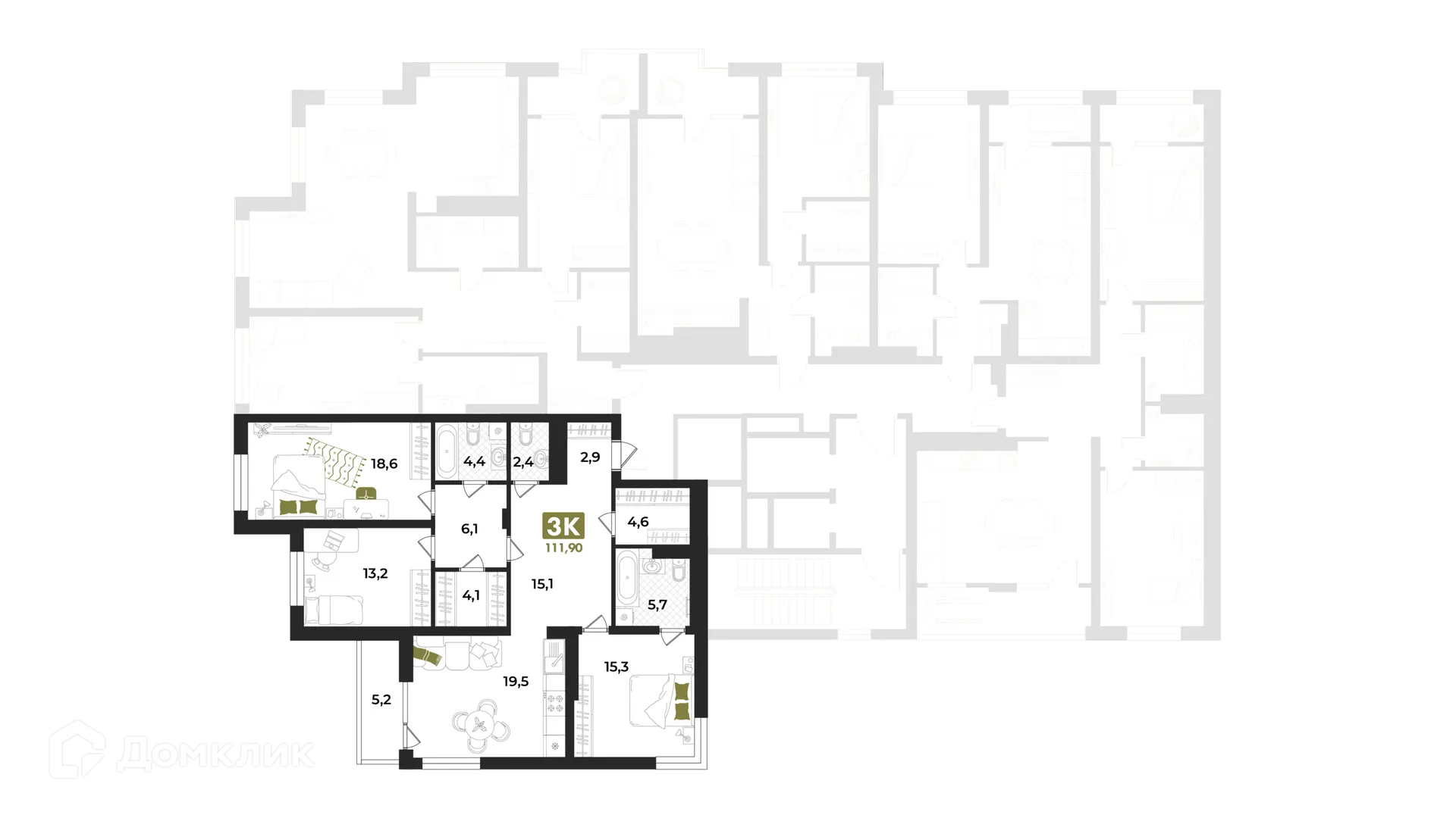 Фото квартиры в ЖК Авторский проект "Опера"