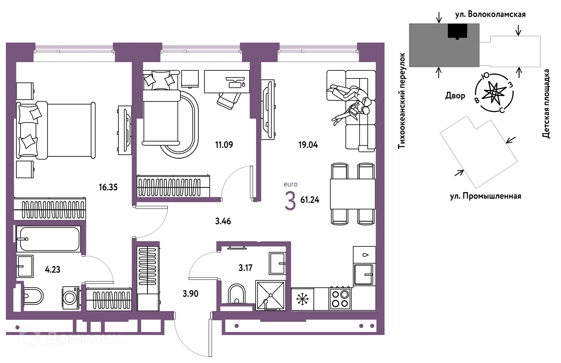 Фото квартиры в ЖК Страна.Прибрежная