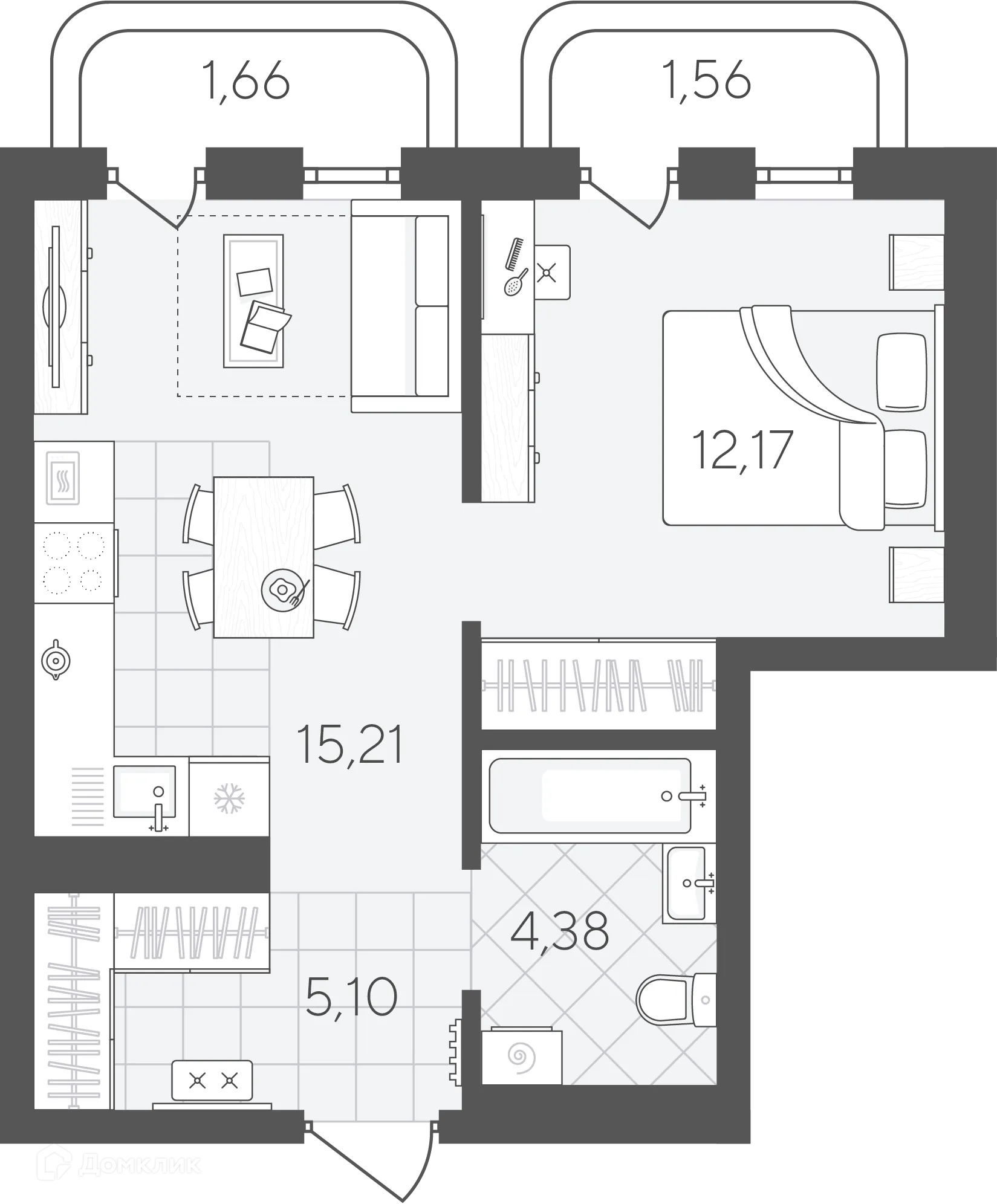 Фото квартиры в ЖК Скандиа.Квартал в Слободе