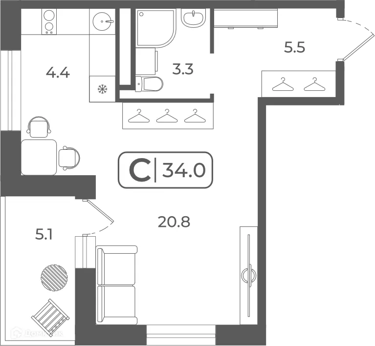 Фото квартиры в ЖК "Quattro (Куатро)"