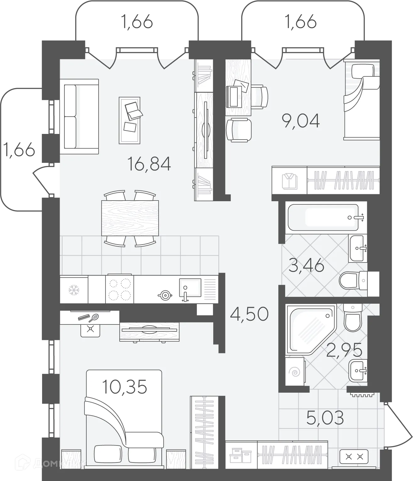 Фото квартиры в ЖК Скандиа.Квартал в Слободе