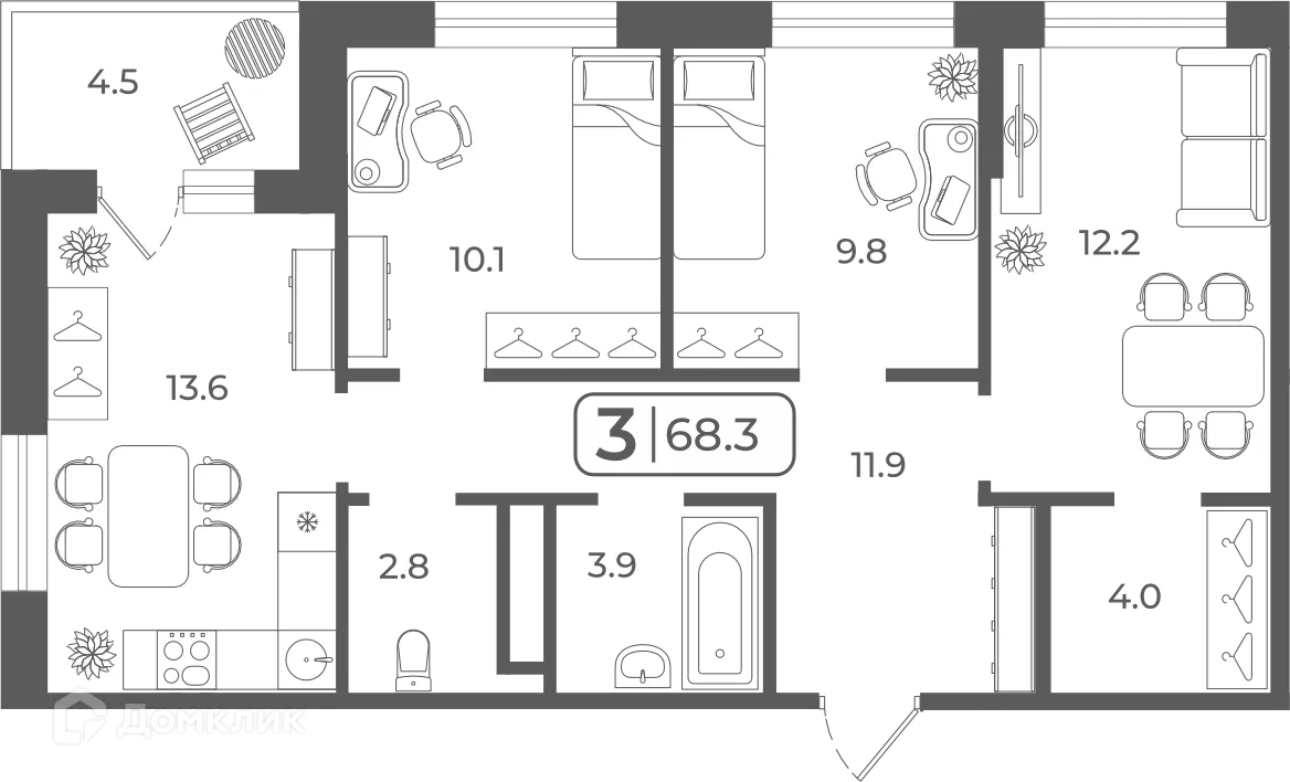 Фото квартиры в ЖК "Quattro (Куатро)"