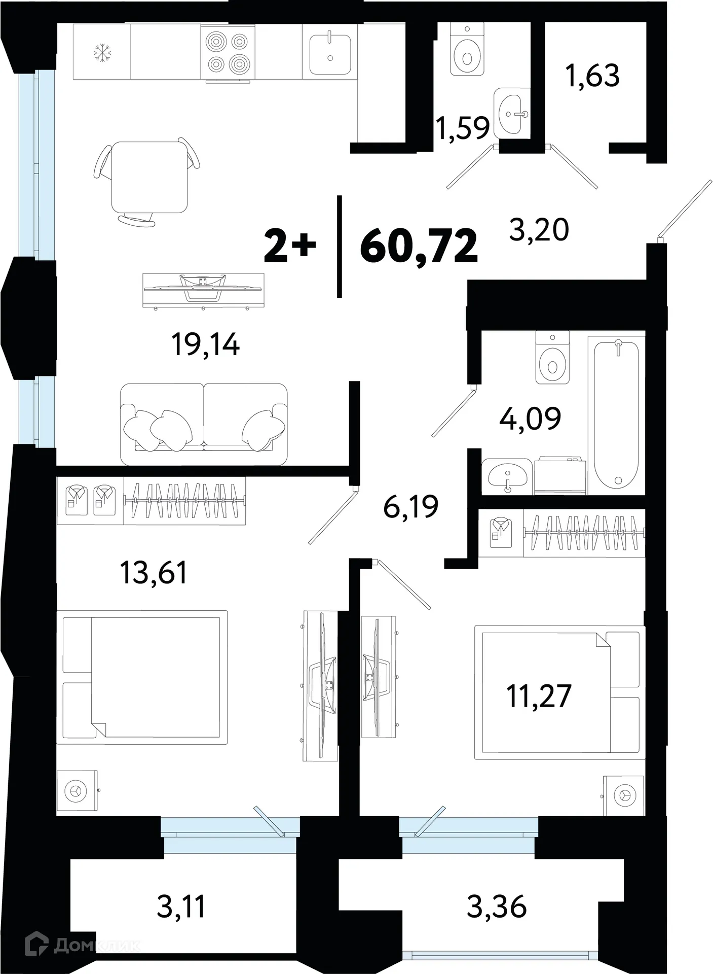Фото квартиры в ЖК Кедровый берег