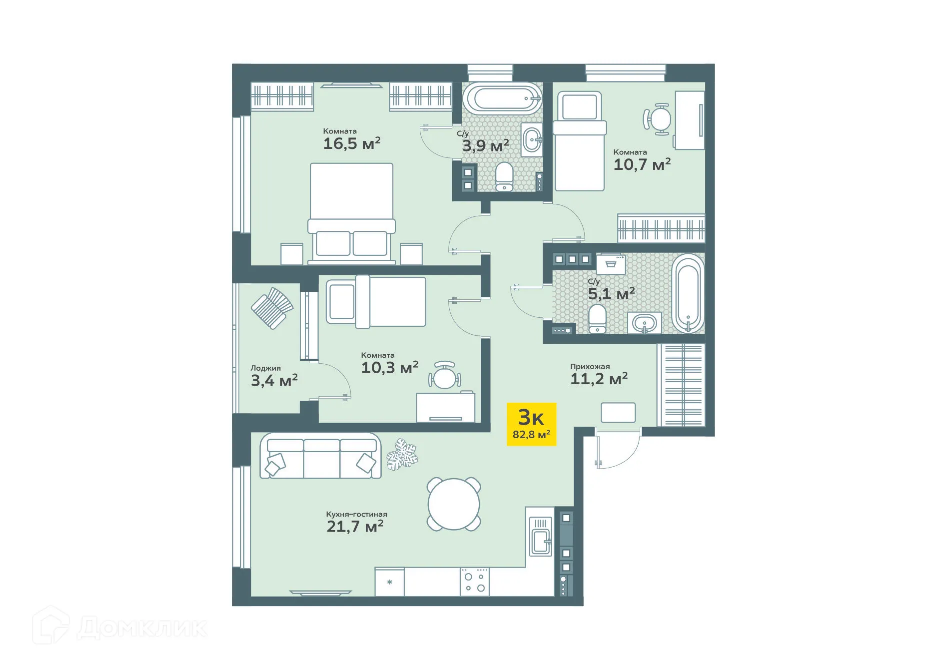 Фото квартиры в ЖК "OK!LAND (Ок!ланд)"