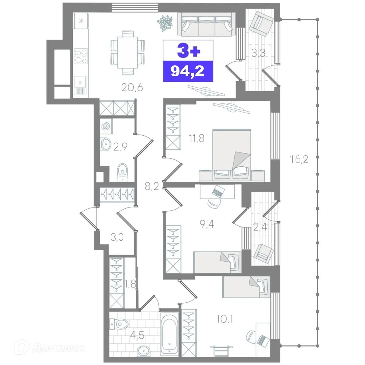 Фото квартиры в ЖК Чемпионский