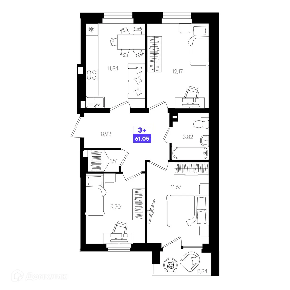 Фото квартиры в ЖК "Северный квартал"