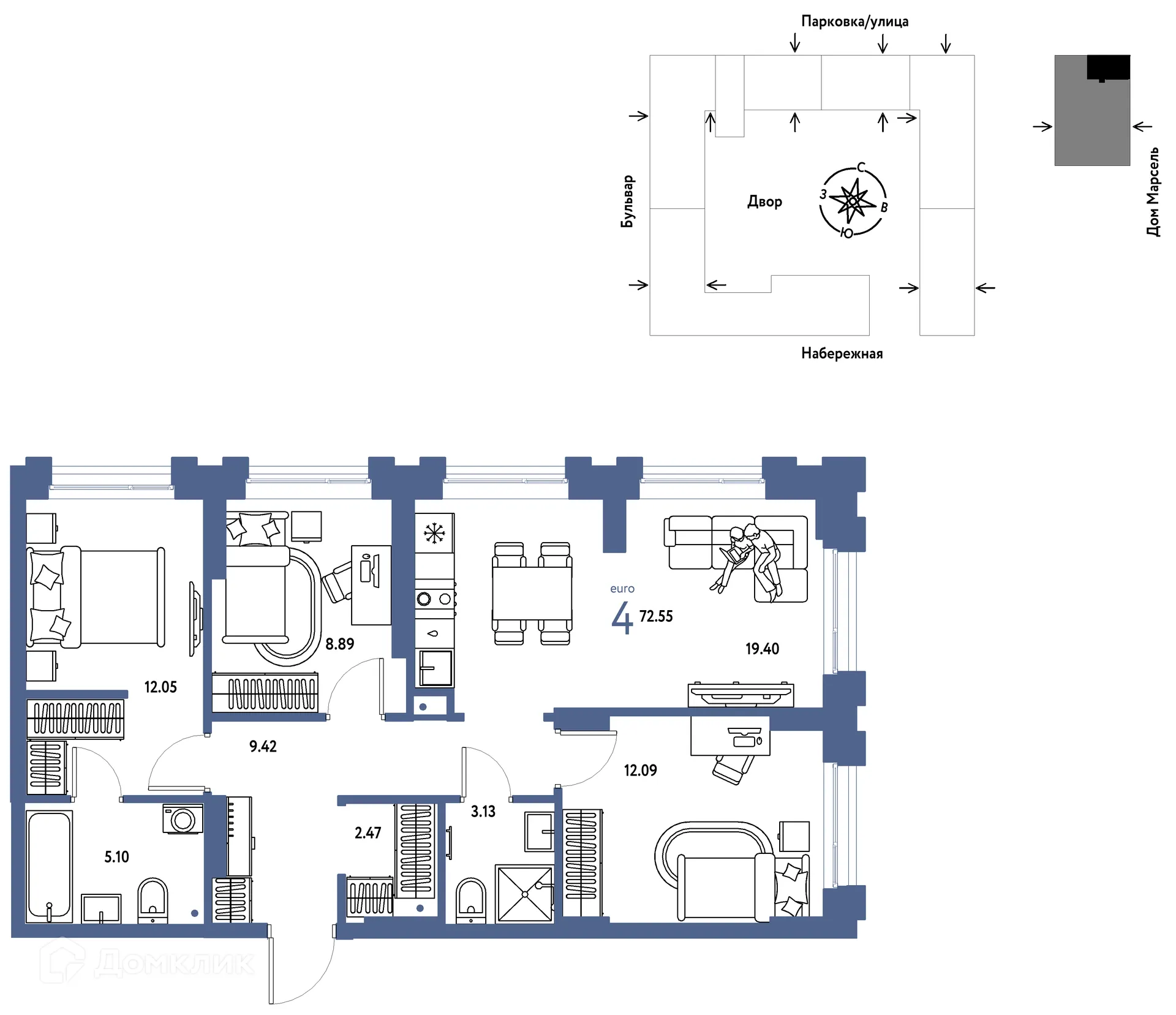Фото квартиры в ЖК Европейский берег 2.0