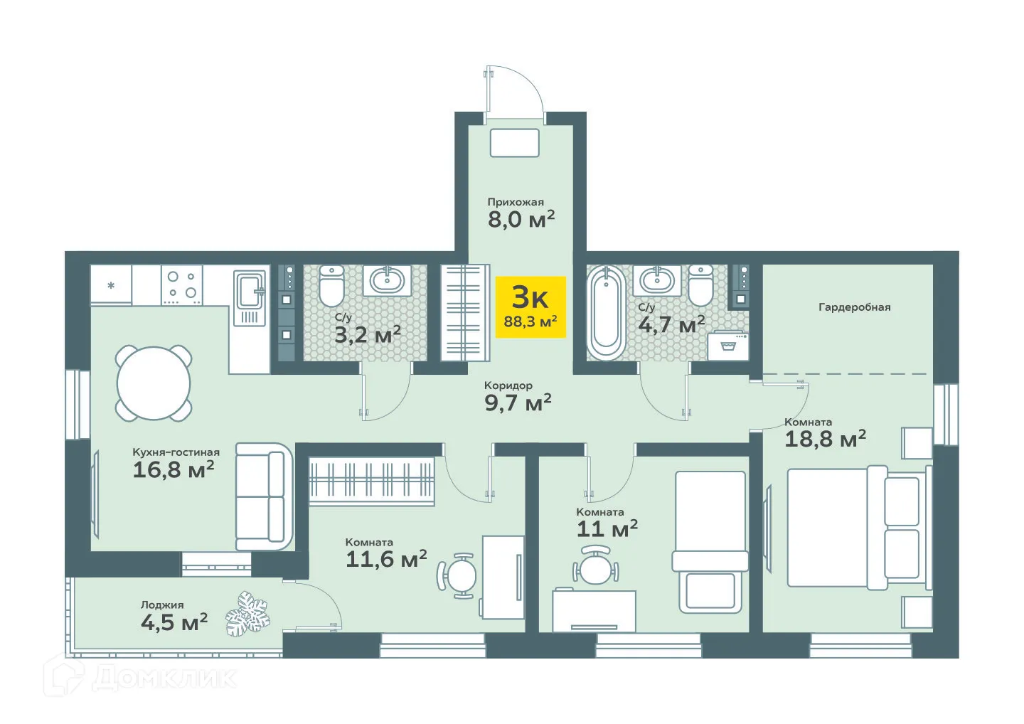 Фото квартиры в ЖК "OK!LAND (Ок!ланд)"