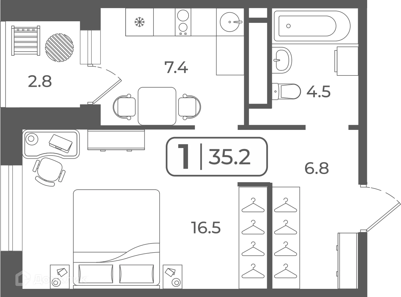Фото квартиры в ЖК "Quattro (Куатро)"
