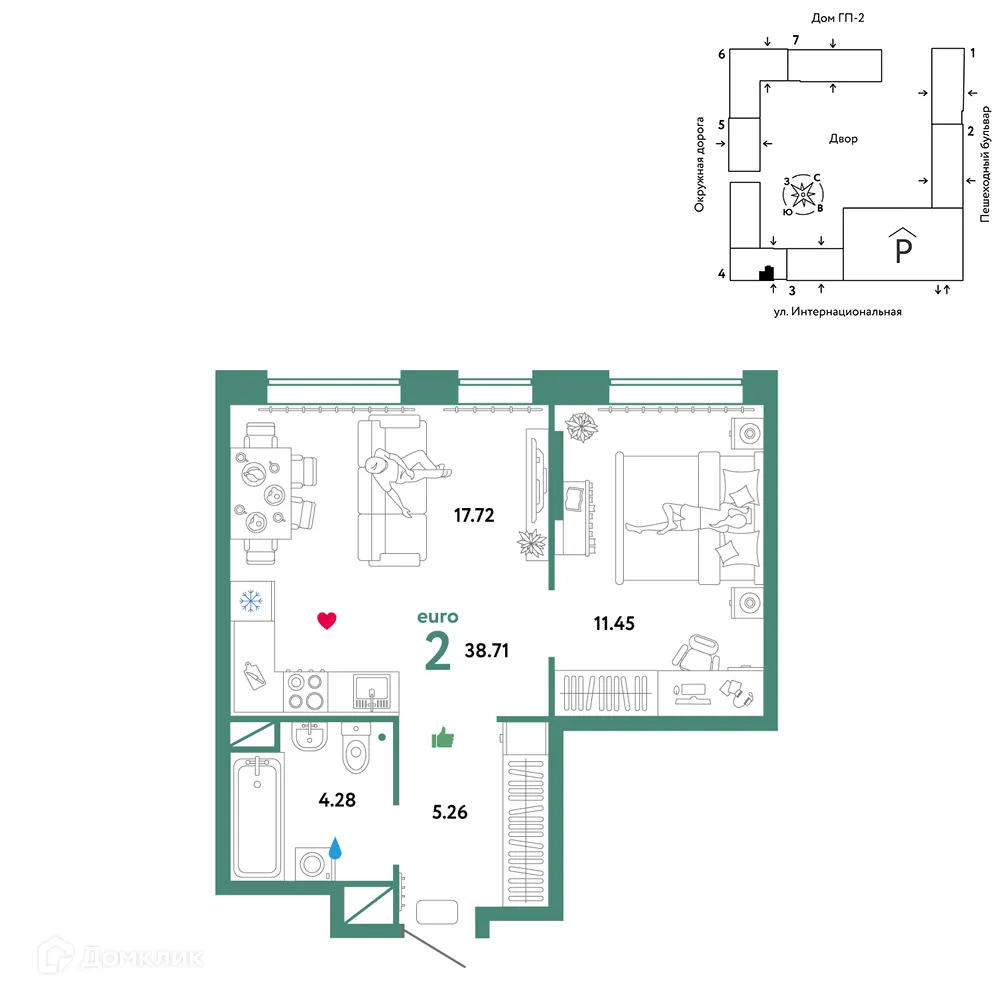 Фото квартиры в ЖК Юнион