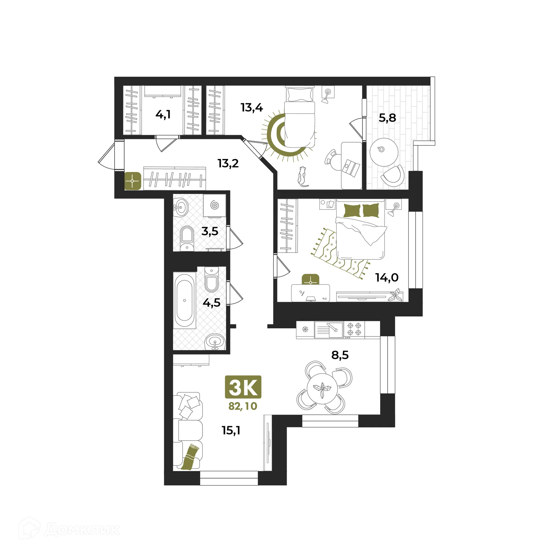 Фото квартиры в ЖК Авторский проект "Опера"