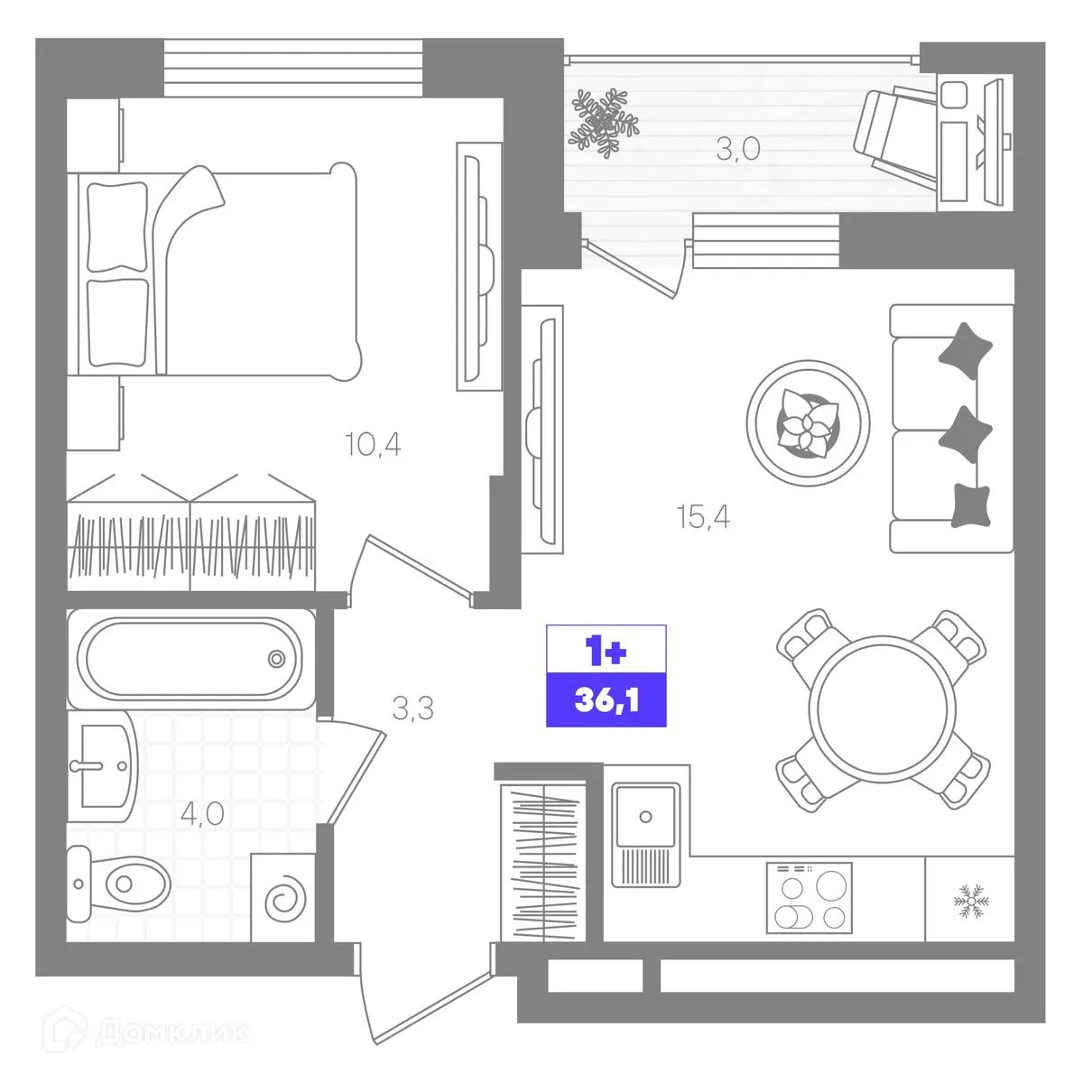 Фото квартиры в ЖК Чемпионский