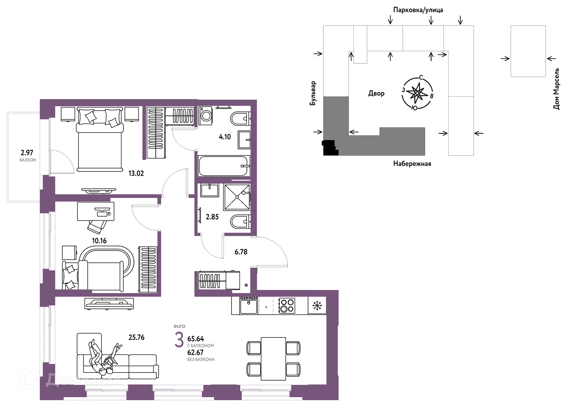 Фото квартиры в ЖК Европейский берег 2.0