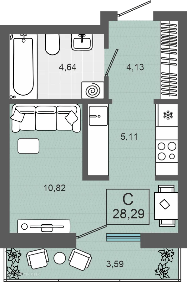 Фото квартиры в ЖК ЭНВИЛЛЬ