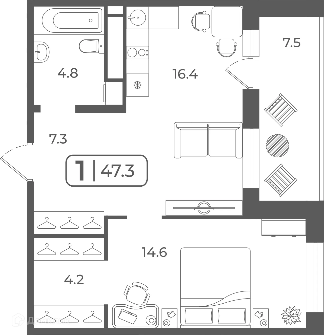 Фото квартиры в ЖК "Quattro (Куатро)"