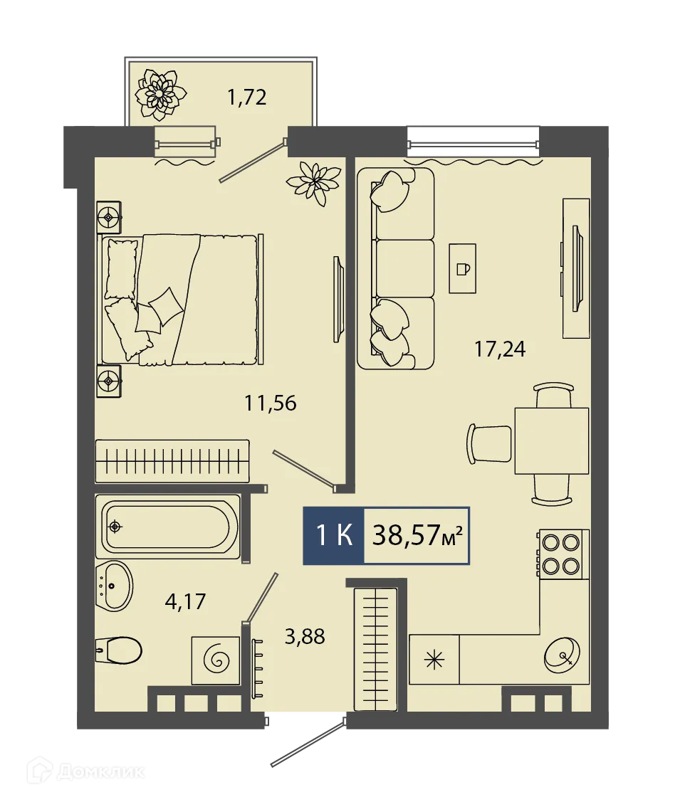 Фото квартиры в ЖК Смородина