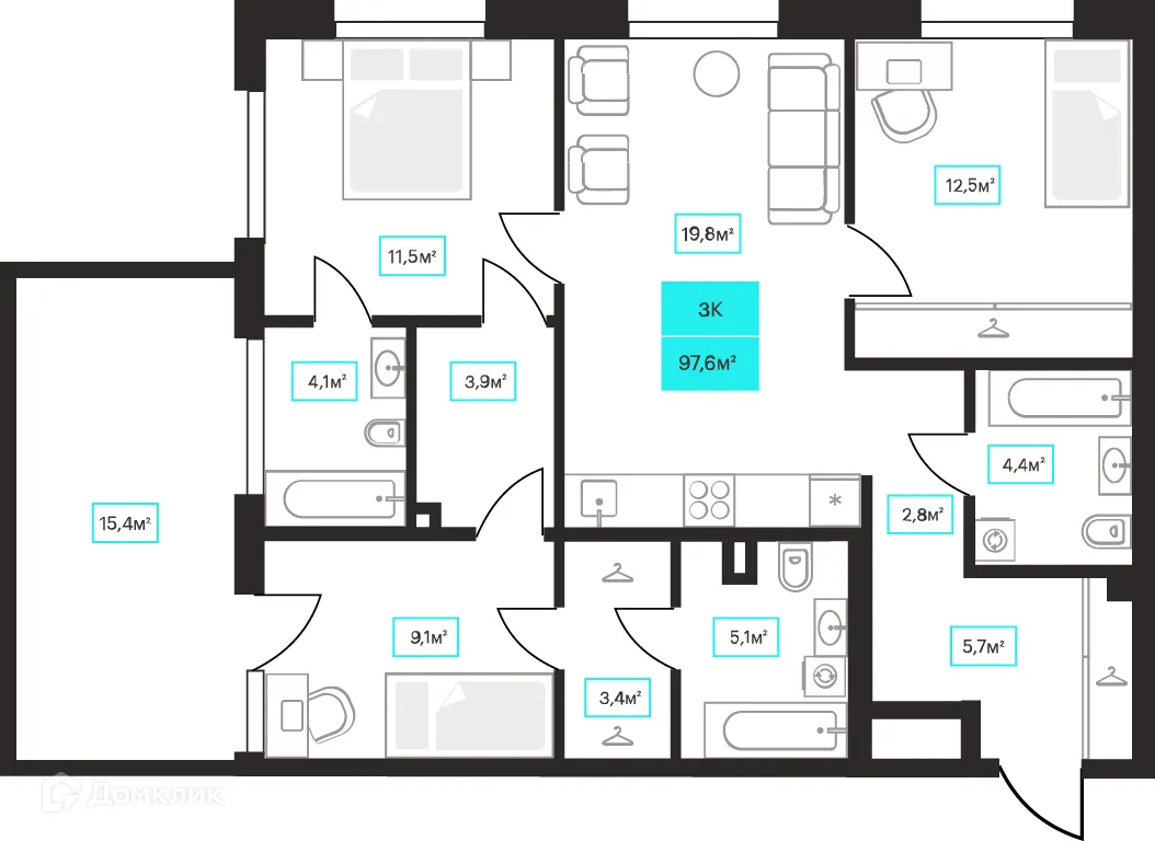 Фото квартиры в ЖК Futuro (Футуро)