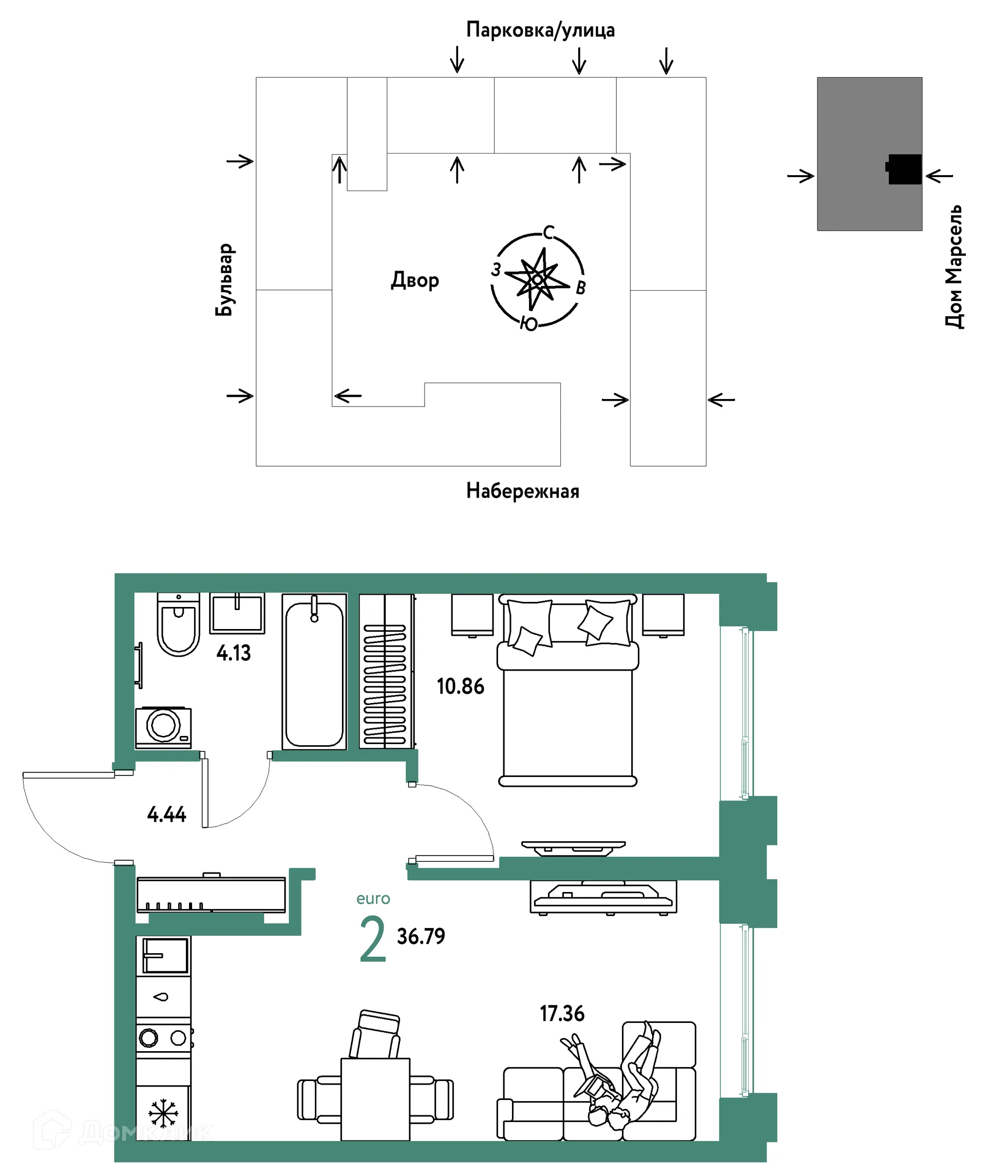 Фото квартиры в ЖК Европейский берег 2.0