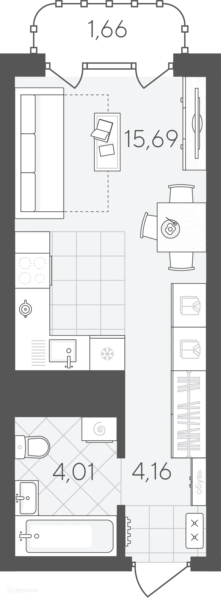 Фото квартиры в ЖК Скандиа.Квартал в Слободе