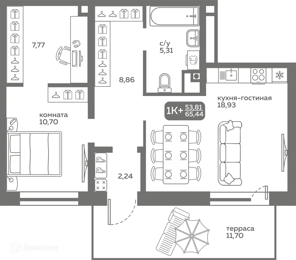 Фото квартиры в ЖК Меридиан Слобода