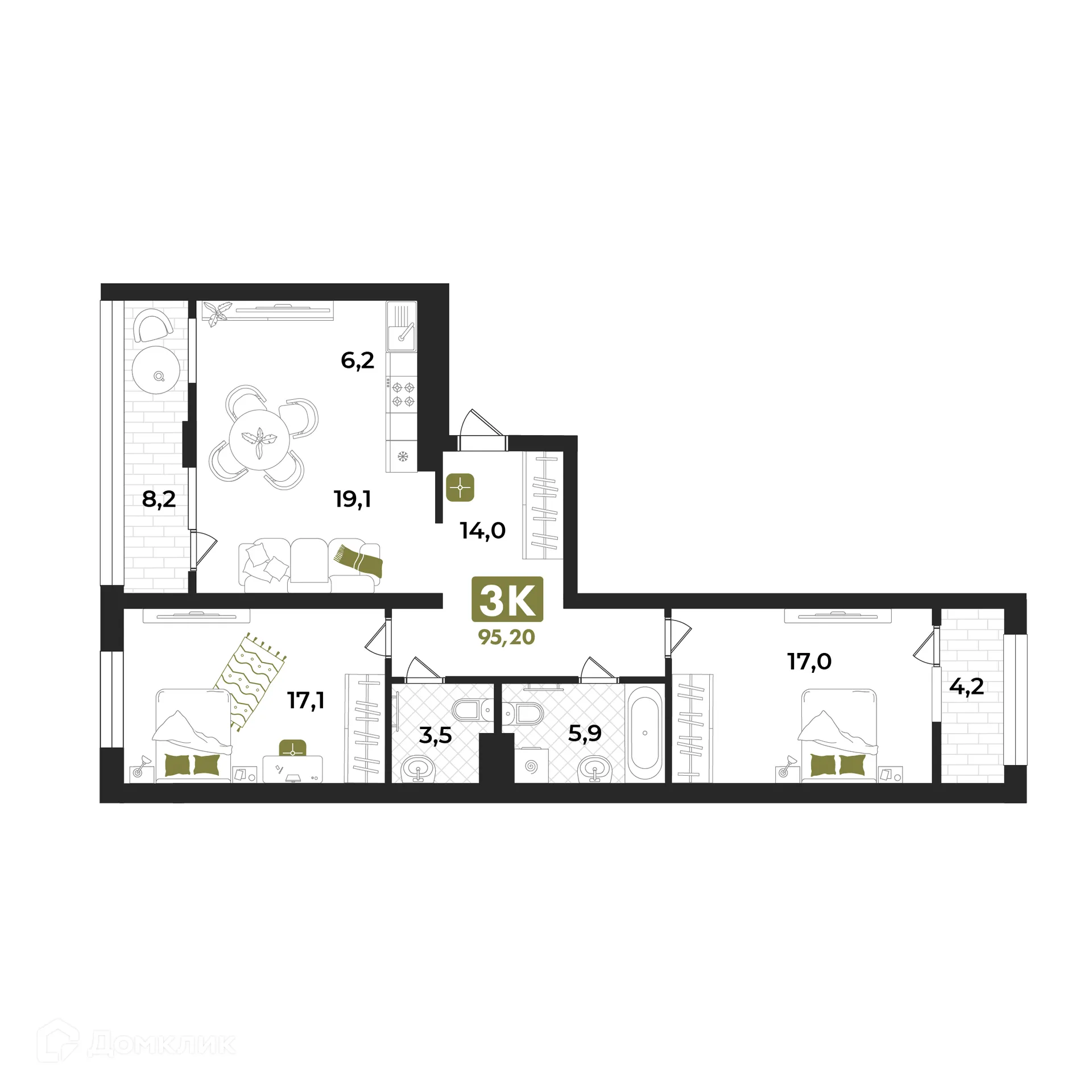 Фото квартиры в ЖК Авторский проект "Опера"