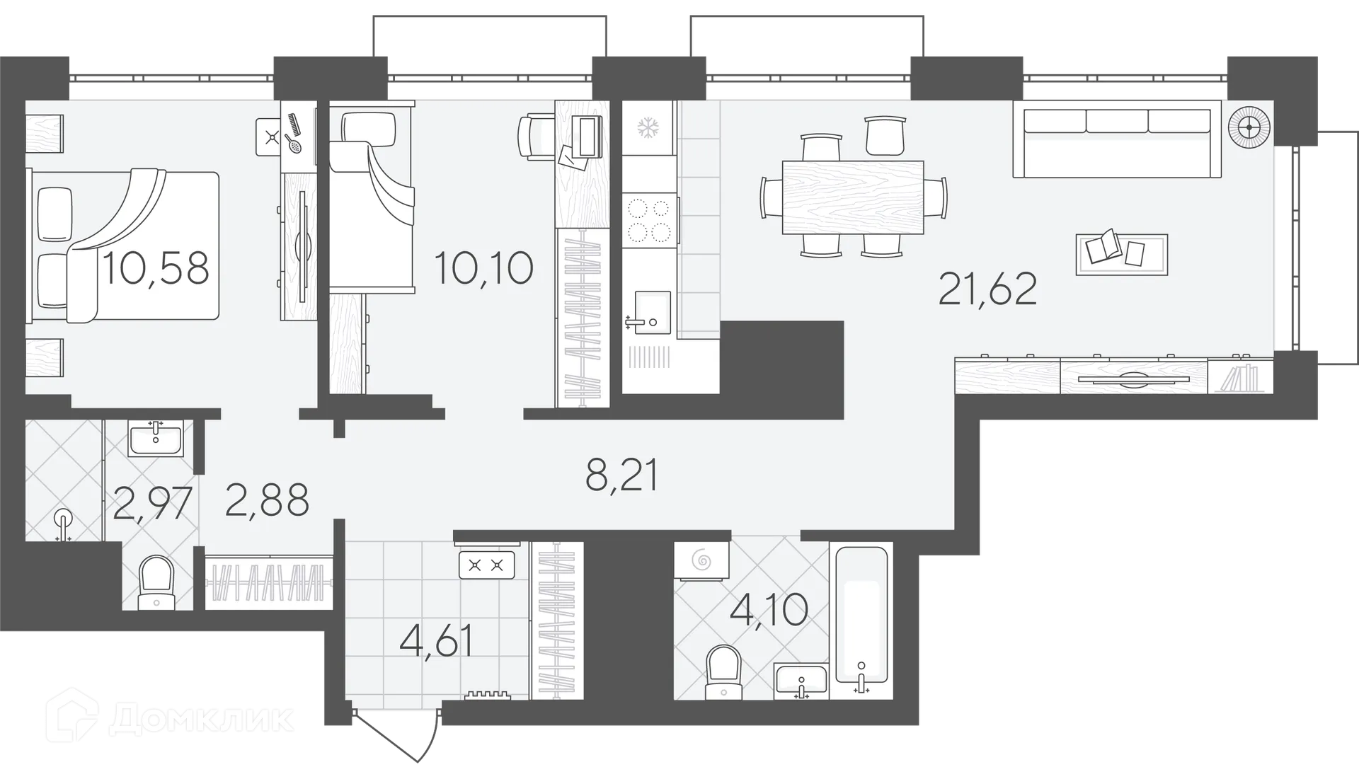Фото квартиры в ЖК Скандиа.Дом на берегу Туры