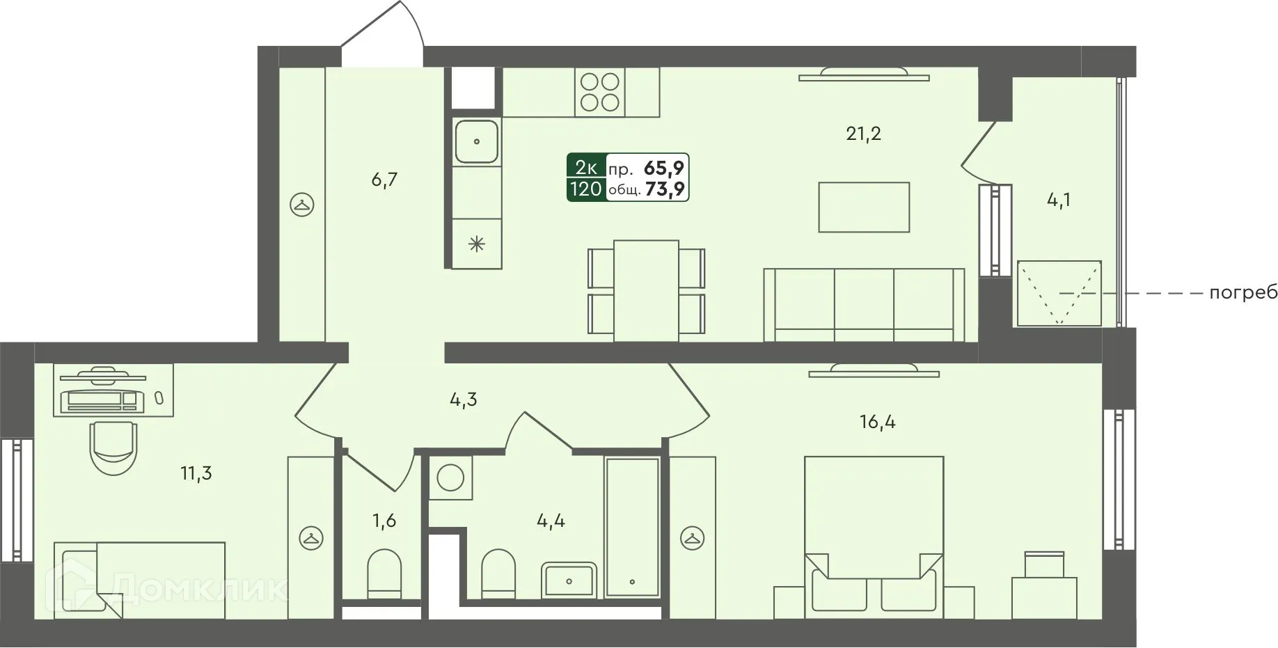 Фото квартиры в ЖК Ритмы