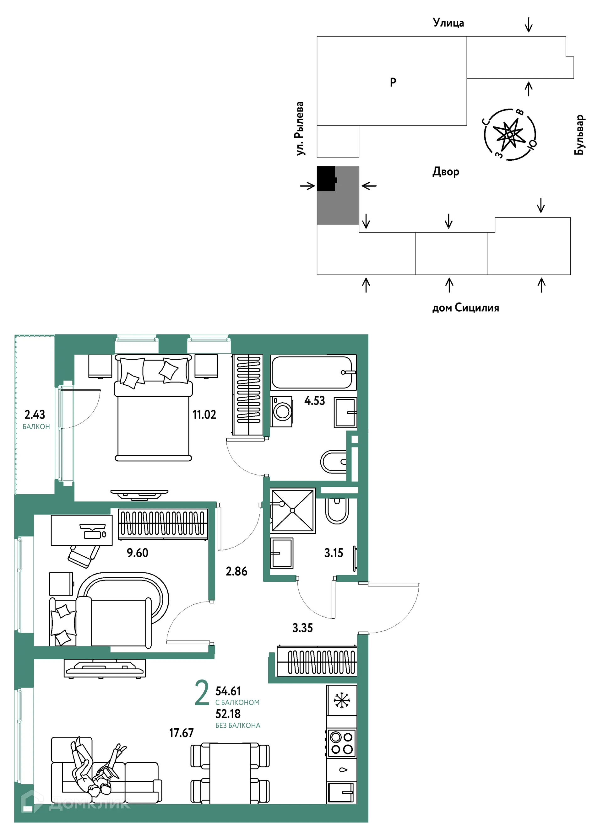 Фото квартиры в ЖК Остров-сад