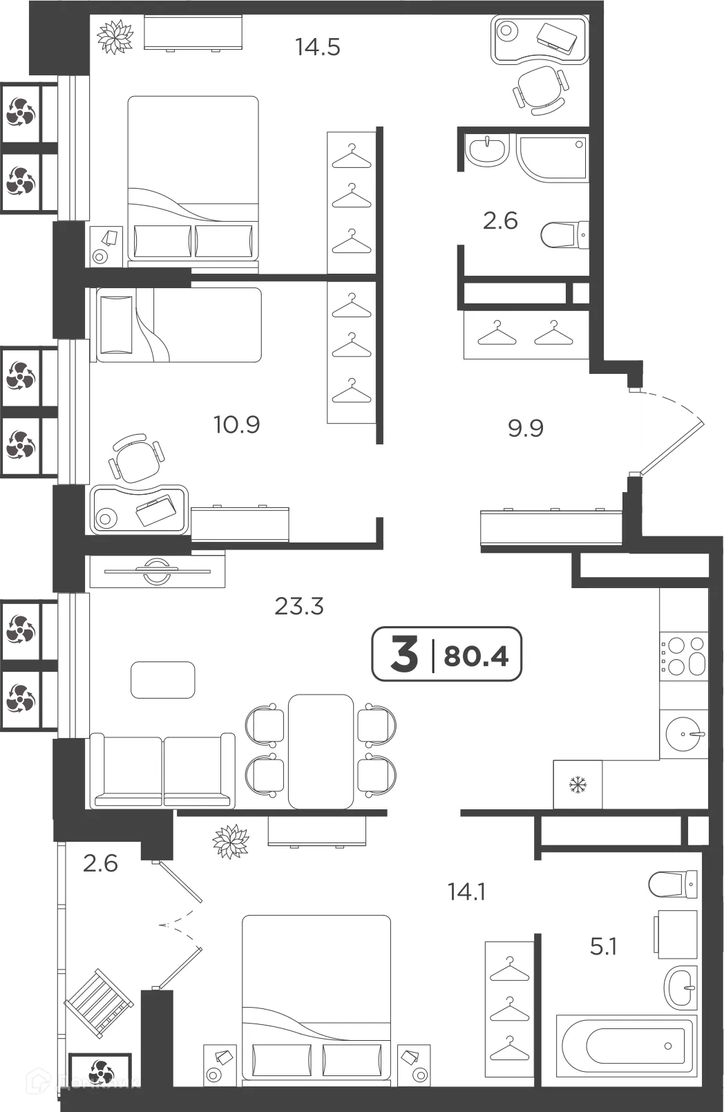 Фото квартиры в ЖК Симфония