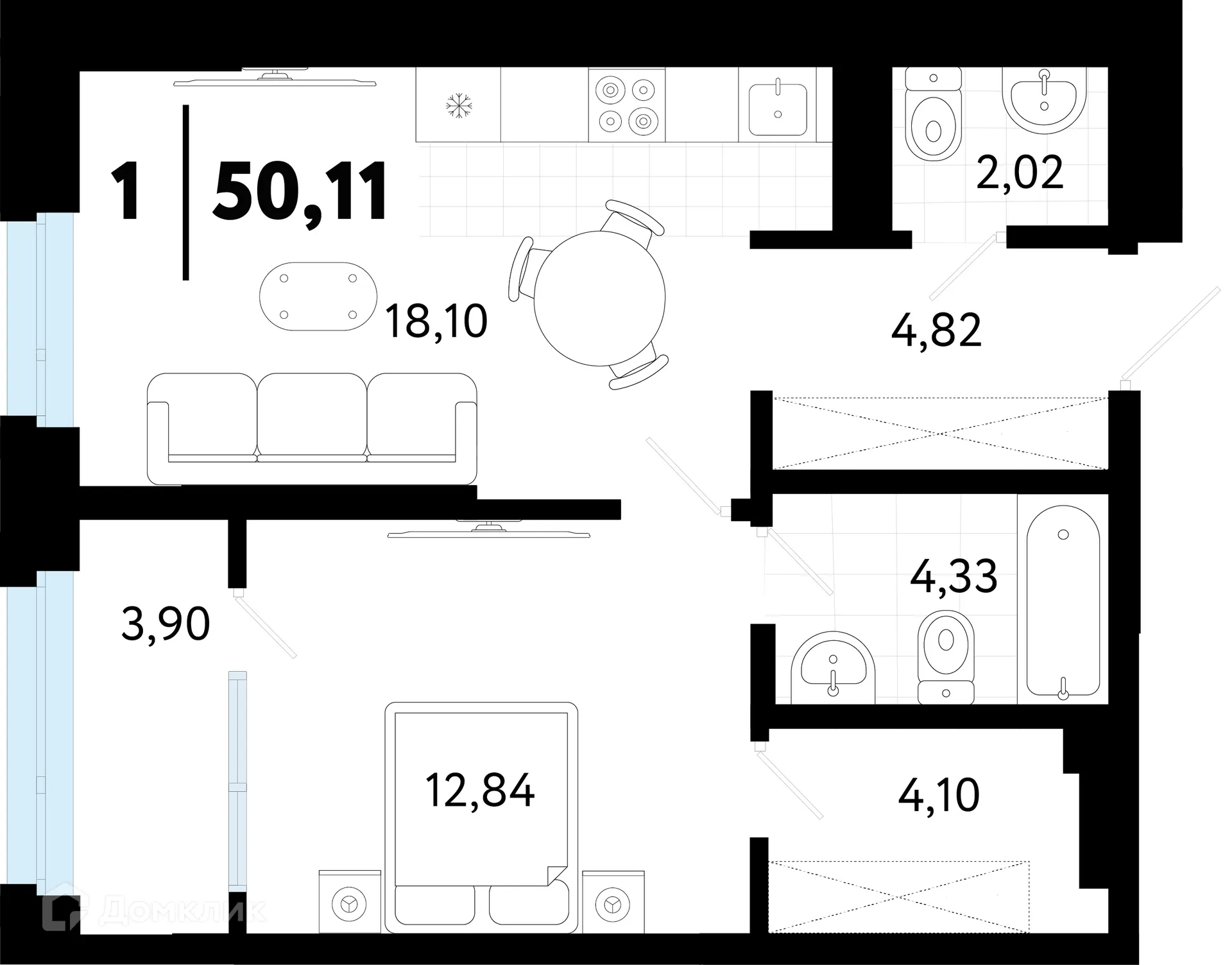 Фото квартиры в ЖК "В Гагаринском парке"