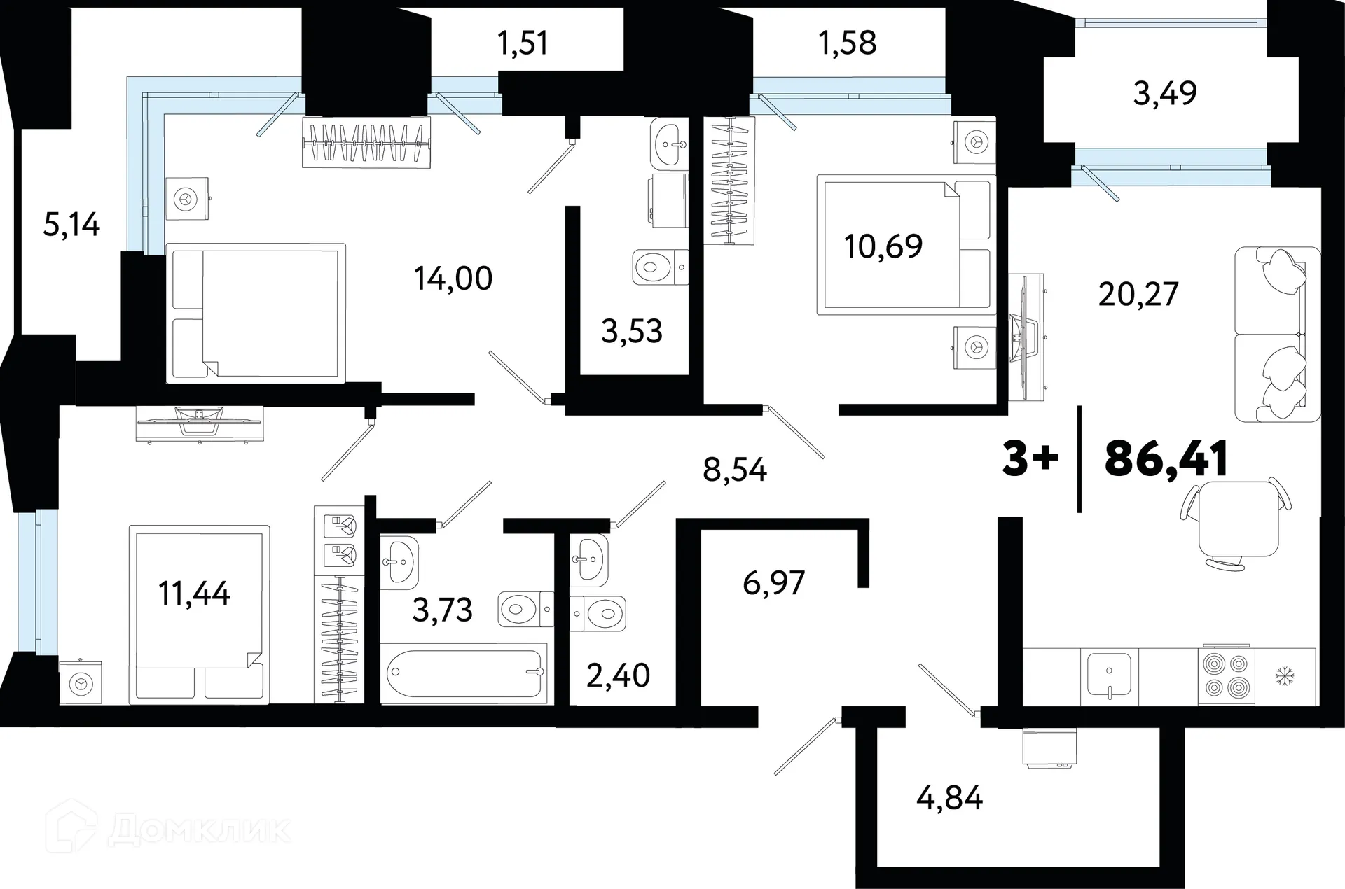Фото квартиры в ЖК Кедровый берег