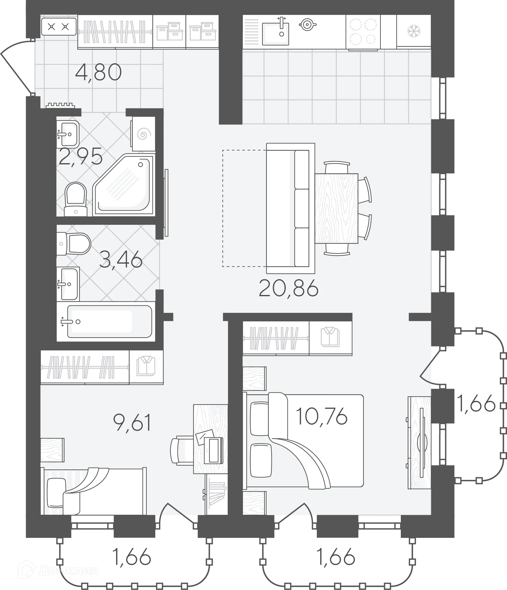 Фото квартиры в ЖК Скандиа.Квартал в Слободе