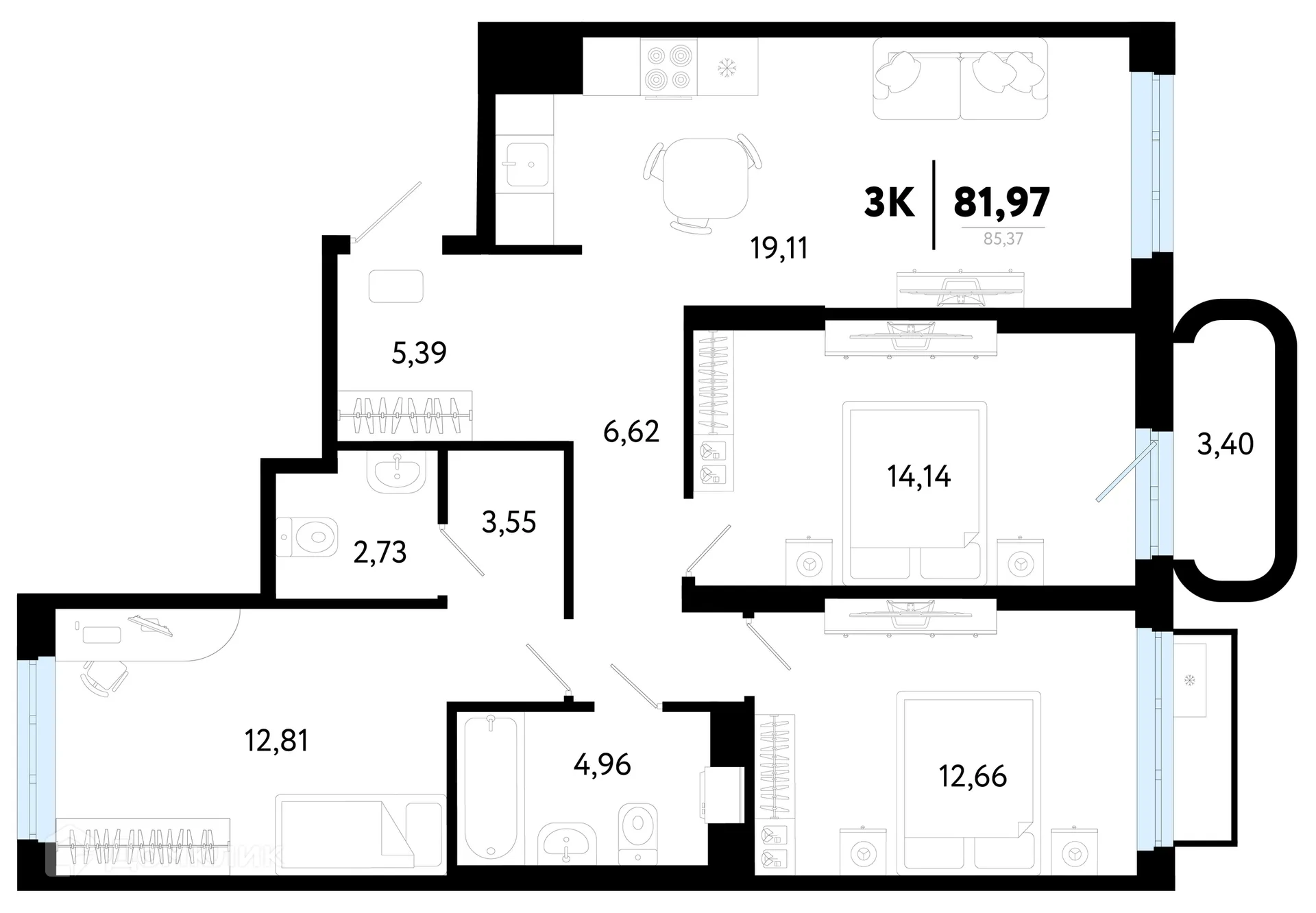 Фото квартиры в ЖК Символ
