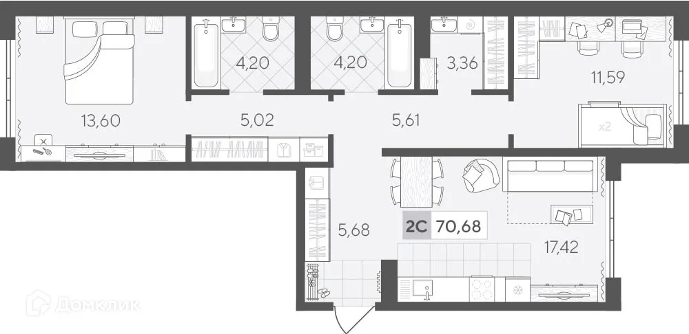 Фото квартиры в ЖК Скандиа. Квартал у озера
