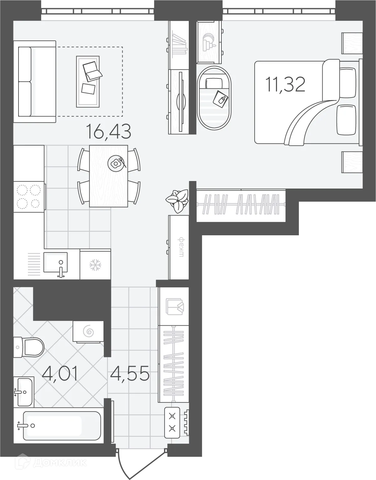 Фото квартиры в ЖК Скандиа.Квартал в Слободе