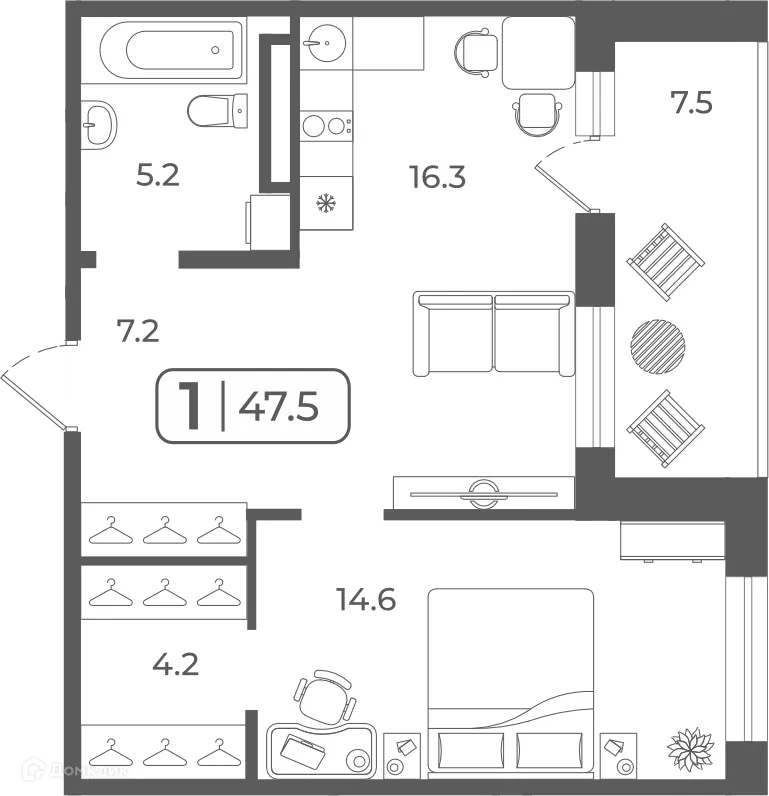 Фото квартиры в ЖК "Quattro (Куатро)"