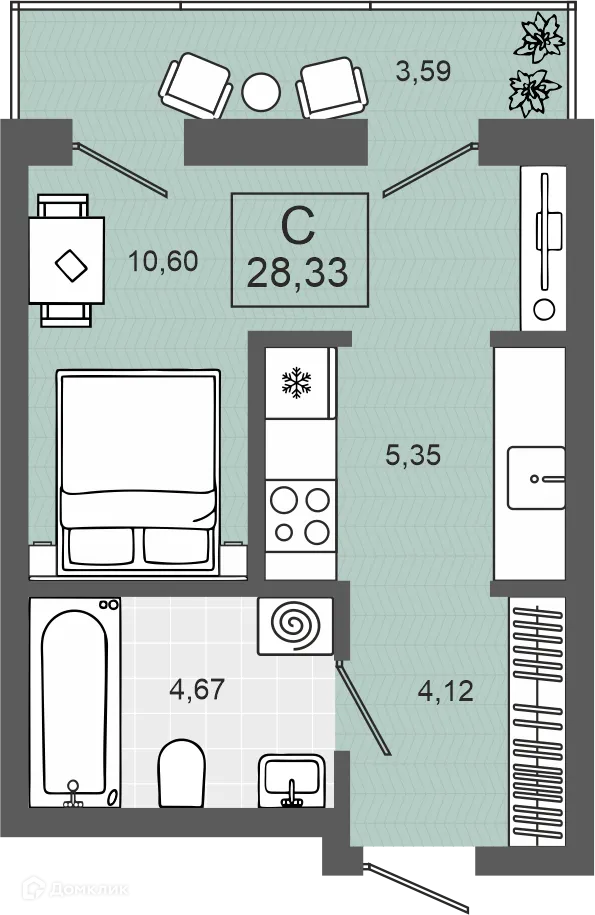 Фото квартиры в ЖК ЭНВИЛЛЬ
