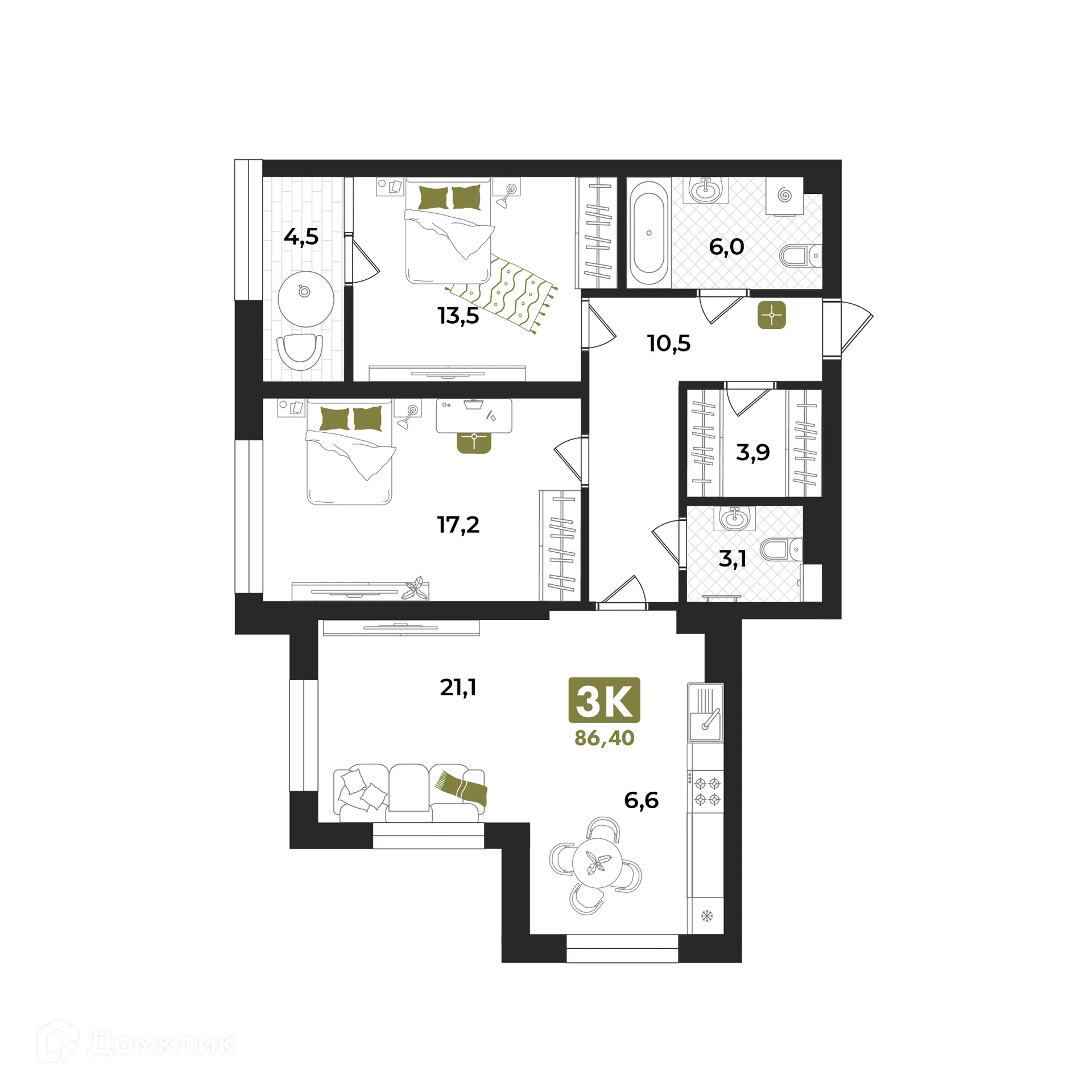 Фото квартиры в ЖК Авторский проект "Опера"