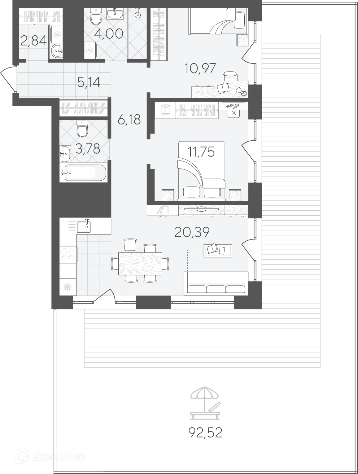 Фото квартиры в ЖК Скандиа.Дом на берегу Туры