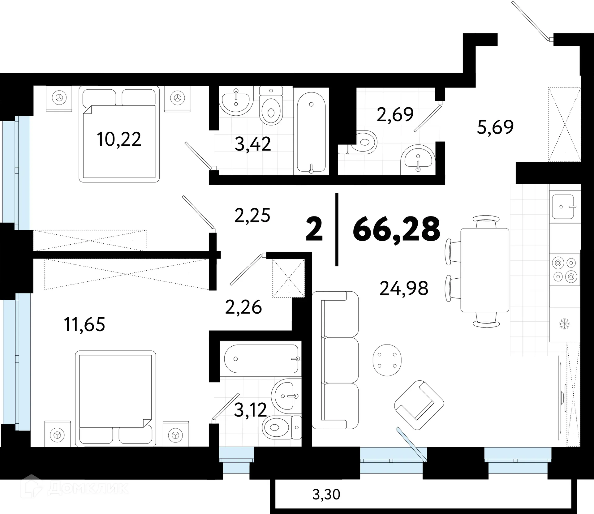 Фото квартиры в ЖК "В Гагаринском парке"