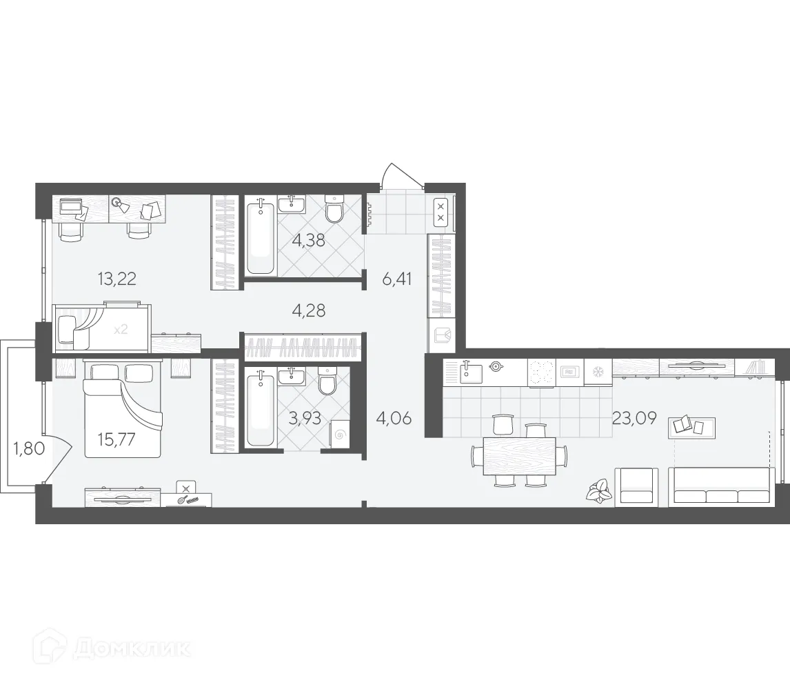 Фото квартиры в ЖК Скандиа.Квартал в Комарово Парк